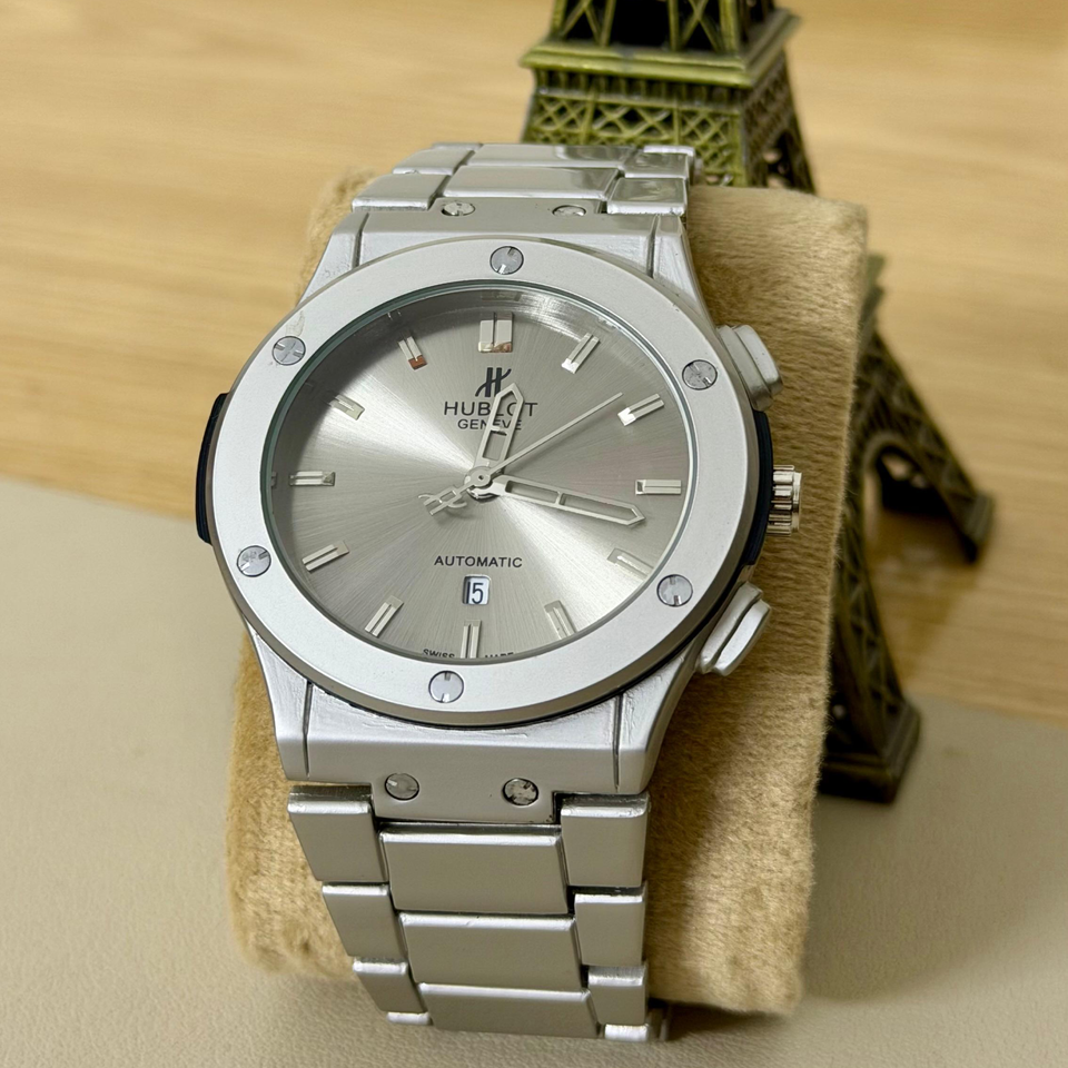 Hublot Classic Fusion Style – Full Silver Stainless Steel Automatic Watch